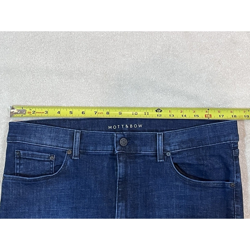 Mott & Bow Wooster Slim Fit Jeans Men 34x30 Dark Wash Indigo Blue Stretch - Picture 7 of 8